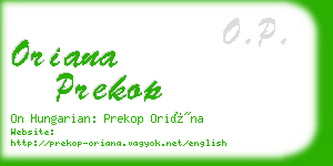 oriana prekop business card